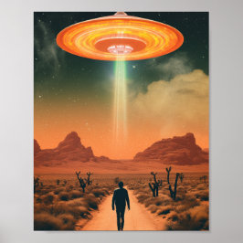 Retro Alien Entführung aus der Wüste Poster
