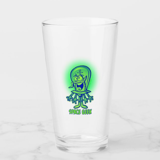 Retro alien-Raumgeek-Glas-Trommel Glas (Vorderseite)