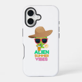Retro-Alien-Sommerstrand-Vibes iPhone 16 Hülle