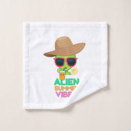 Retro-Alien-Sommerstrand-Vibes Waschlappen