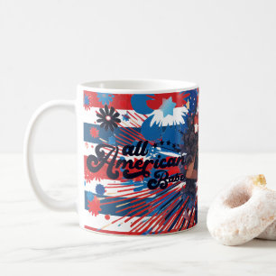 Retro All American Babe-4. Juli Niedliche Girls Kaffeetasse