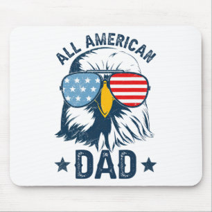 Retro All American Dad 4. Juli Shirt Daddy Adler Mousepad