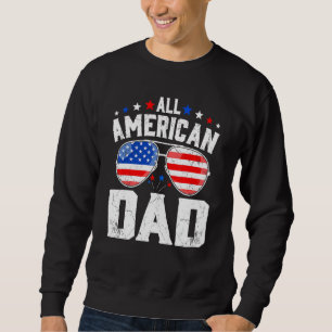 Retro All American Vater Vintag US Flag Retro Fami Sweatshirt