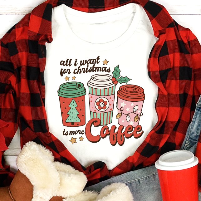 Retro All I Woll for Christmas Coffee Lover Tri-Blend Shirt (Von Creator hochgeladen)