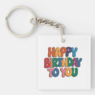 Retro Alles Gute zum Geburtstag Schlüsselanhänger