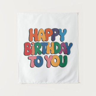 Retro Alles Gute zum Geburtstag Wandteppich