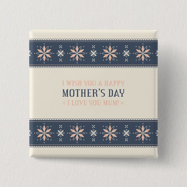 Retro Alles Gute zum Muttertag | Pin Button (Vorderseite)