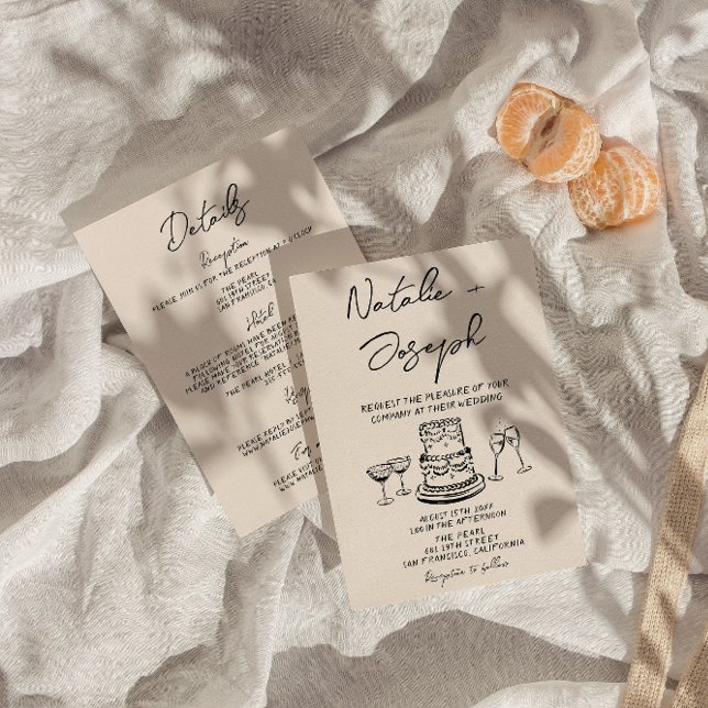 Retro alles in einer Hand gezeichnet geschrieben Q Einladung (Von Creator hochgeladen)