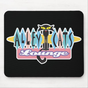 Retro-Alley-Cats-Lounge-Schild Mousepad