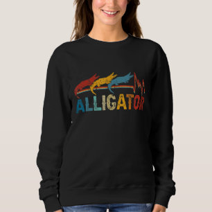 Retro Alligator Herz T-Shirt Xmas Valentinstag Sweatshirt