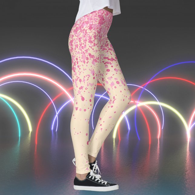 Retro Almond and Red Freckles Print Leggings (Retro Almond and Red Freckles Print Leggings)