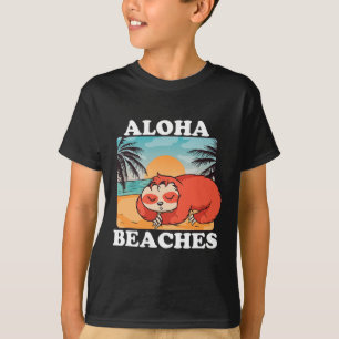 Retro Aloha Beaches Funny Sloth Matching Family Be T-Shirt