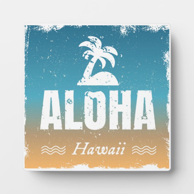 Retro Aloha Hawaii Fotoplatte (Vorderseite)
