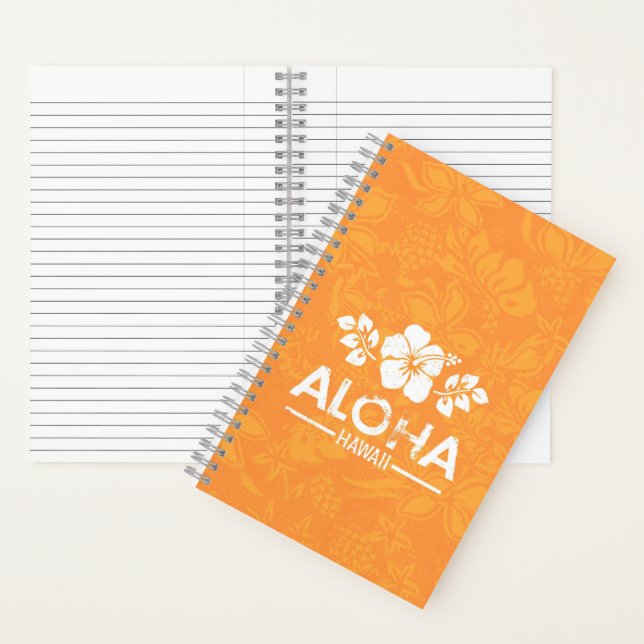 Retro Aloha Hawaii GrußNotebook Notizbuch (Innen)