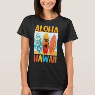 Retro Aloha Hawaii Hawaii Island Surfboard Surfe T-Shirt