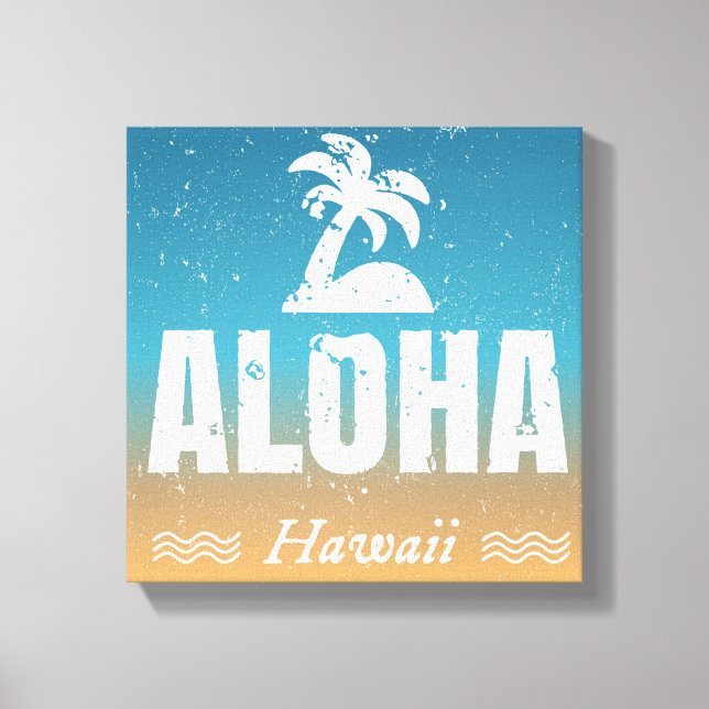 Retro Aloha Hawaii Leinwanddruck (Vorderseite)
