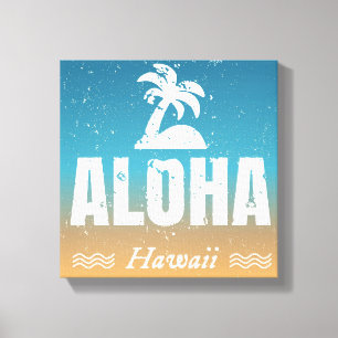 Retro Aloha Hawaii Leinwanddruck