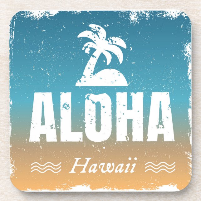 Retro Aloha Hawaii Untersetzer (Vorderseite)