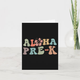 Retro Aloha Pre-k Lehrer Sommer Urlaub Strand Ha Karte