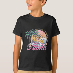 Retro Aloha Sonnenuntergang Palmen Tropische Blume T-Shirt
