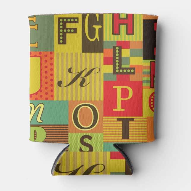 Retro-Alphabet, Vintager Charme Dosenkühler (Vorderseite)