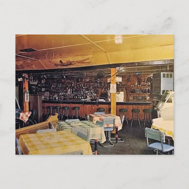 Retro Alt modischer Shot und eine Bierbrauerei Vin Postkarte (Vorderseite)