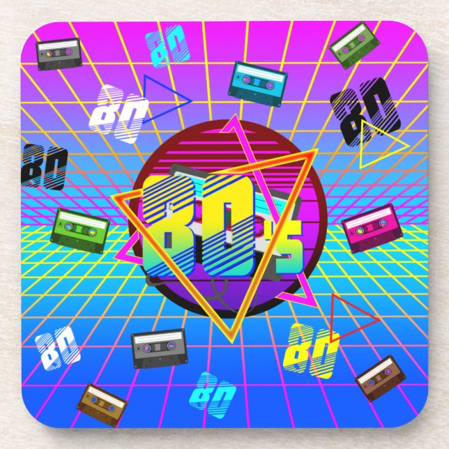 RETRO-ALTE SCHULE DER 80er Jahre Getränkeuntersetzer (Vorderseite)