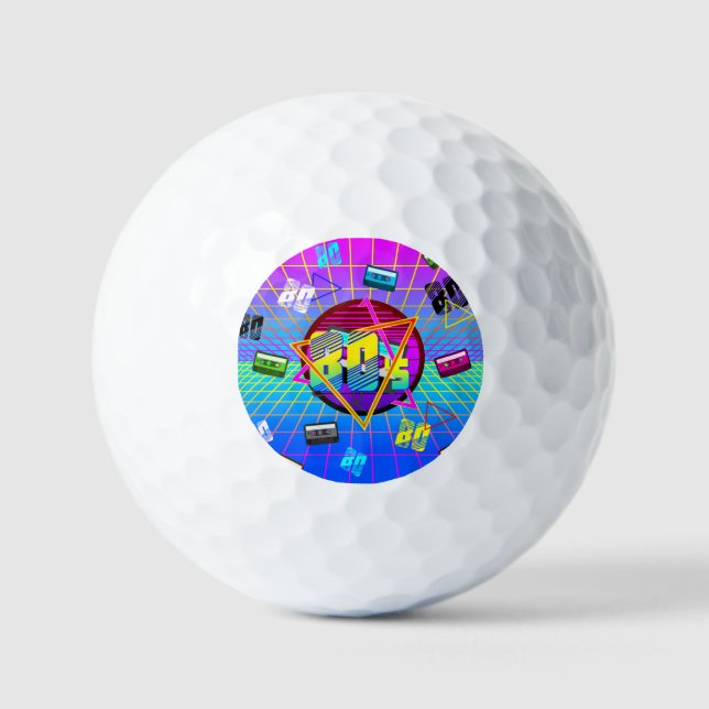 RETRO-ALTE SCHULE DER 80er Jahre Golfball (Vorderseite)