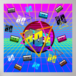 RETRO-ALTE SCHULE DER 80er Jahre Poster