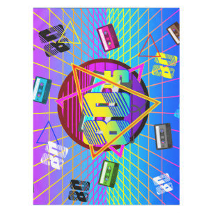 RETRO-ALTE SCHULE DER 80er Jahre Tischdecke