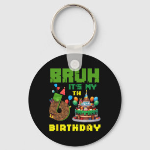 Retro Alter Es Ist Mein 6. Geburtstag Pixel Kuchen Schlüsselanhänger