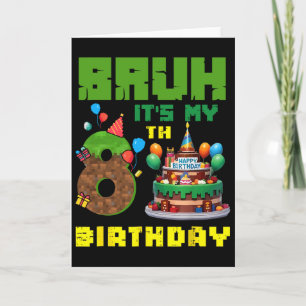 Retro Alter Es Ist Mein 8. Geburtstag Pixel Kuchen Karte