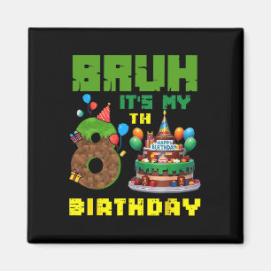 Retro Alter Es Ist Mein 8. Geburtstag Pixel Kuchen Magnet