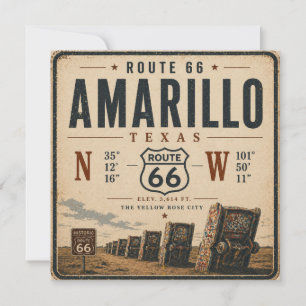 Retro Amarillo Route 66 Postkarten Kunst