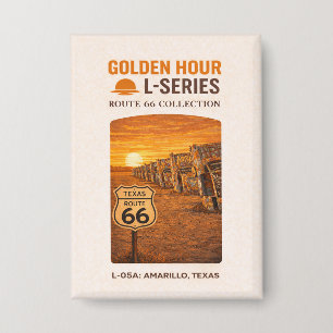 Retro Amarillo Texas Route 66 Wahrzeichen Button