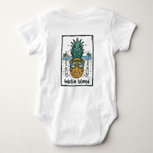 Retro Amelia Island Beach Baby Strampler