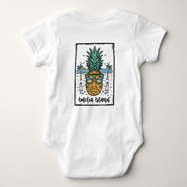 Retro Amelia Island Beach Baby Strampler (Rückseite)