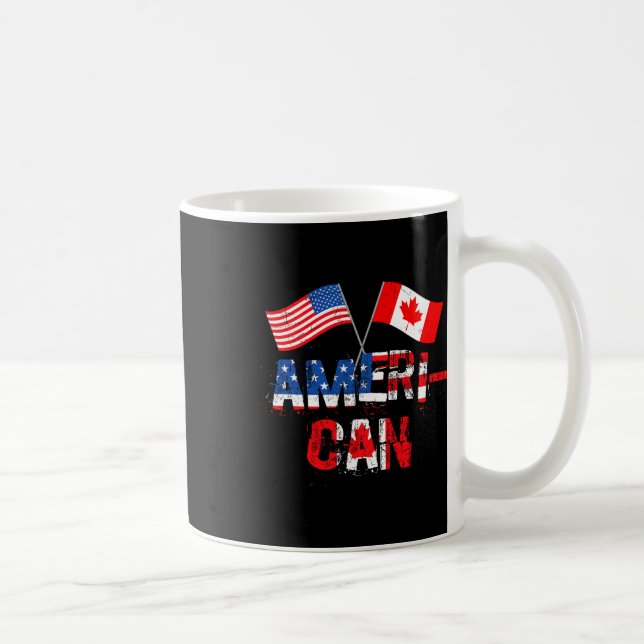 Retro-Ameri-kanisch Kanada USA-Flagge Patriotische Kaffeetasse (Rechts)