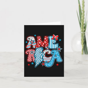 Retro America Coquette Bow 4. Juli unabhängig Karte