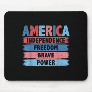Retro America Independence Freedom Brave Usa 4. O Mousepad