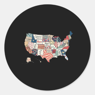 Retro America Usa Karte Gott sagen Sie sind Bibel  Runder Aufkleber