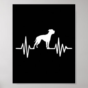 Retro American Bulldog Print   Liebliches Geschenk Poster