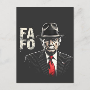Retro American Donald Trump FAFO USA Flag Patriot Feiertagspostkarte