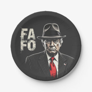Retro American Donald Trump FAFO USA Flag Patriot Pappteller