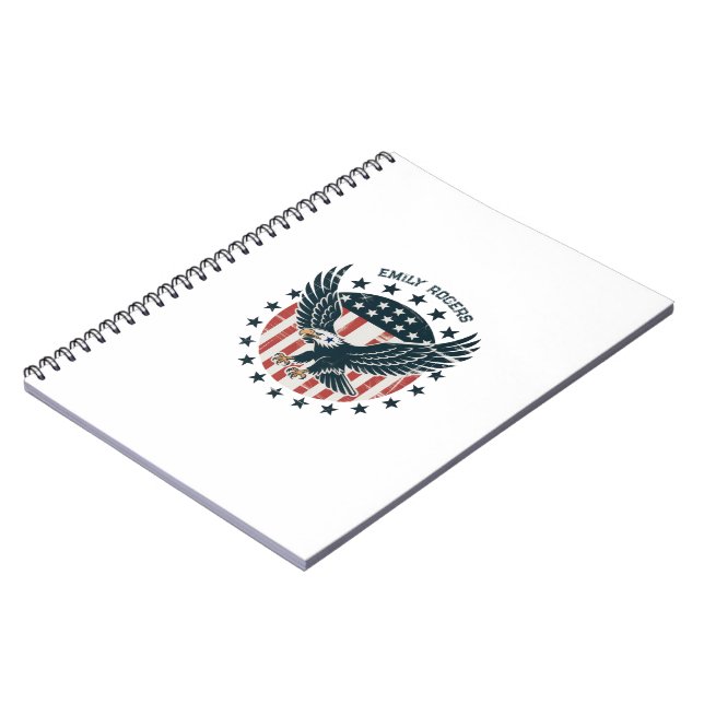 Retro American Eagle  Notizblock (Linke Seite)