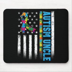Retro American Flag Autismus Onkel Awareness Mousepad
