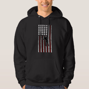 Retro American Flag Billiard Shooting Sticks und B Hoodie