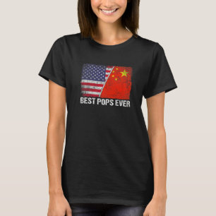 Retro American Flag China Flag Beste Pop je Fami T-Shirt