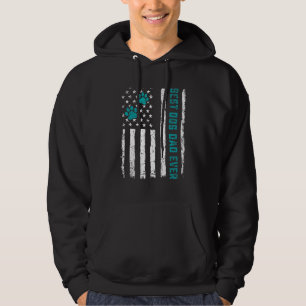 Retro American Flag Cool Best Dog Vater je Hund Hoodie