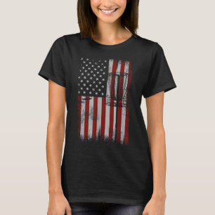 Retro American Flag Disc Golf Geschenk für Men Dis T-Shirt